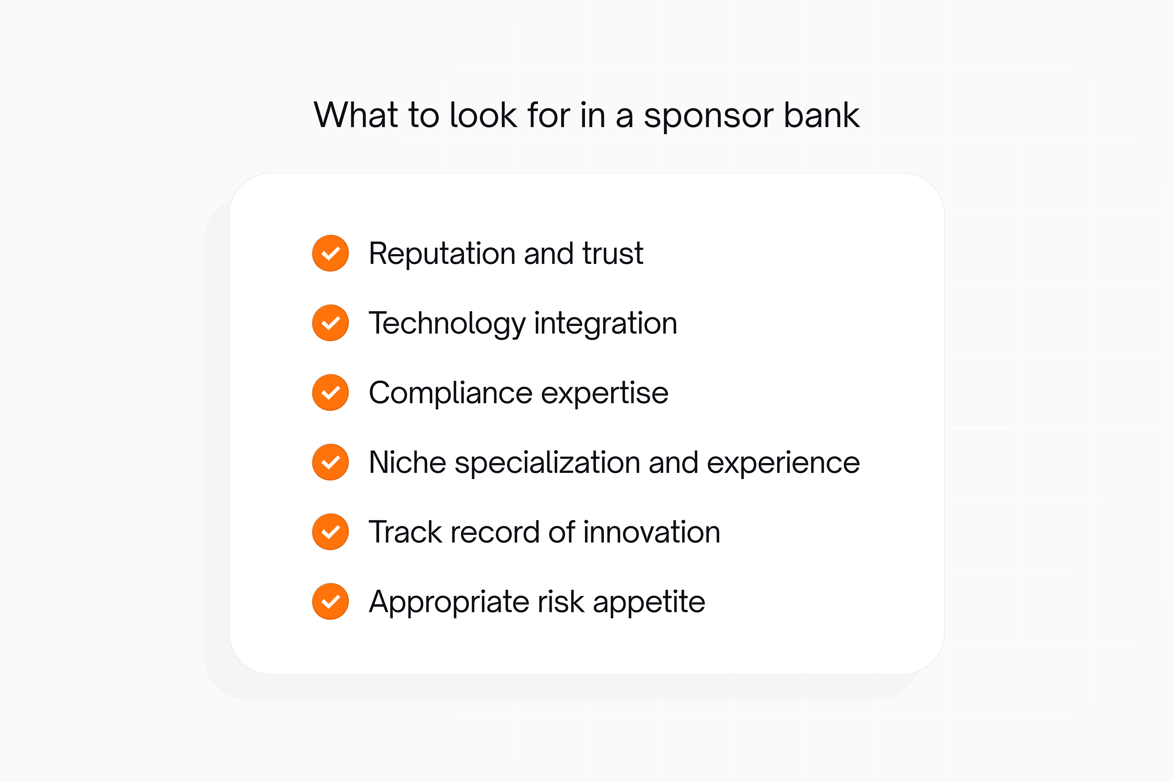 What to look for in a sponsor bank